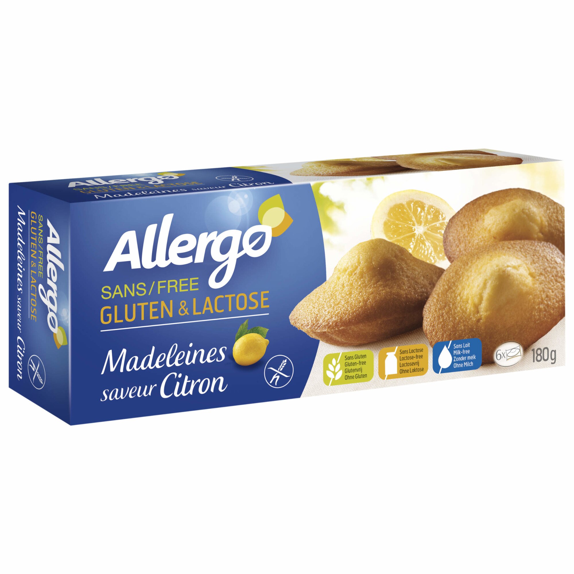 Madlene cu lamaie, fara gluten si fara lactoza Allergo, 180g