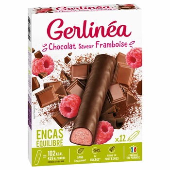 Batoane ciocolata cu zmeura Gerlinea, 372g Batoane ciocolata cu zmeura Gerlinea, 372g