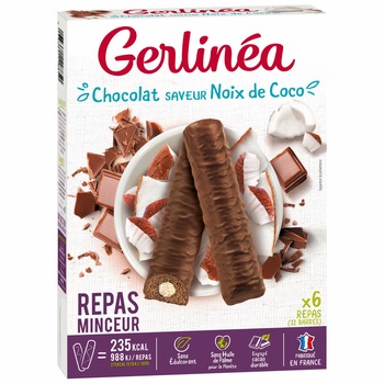 Batoane ciocolata cu cocos Gerlinea, 372g Batoane ciocolata cu cocos Gerlinea, 372g
