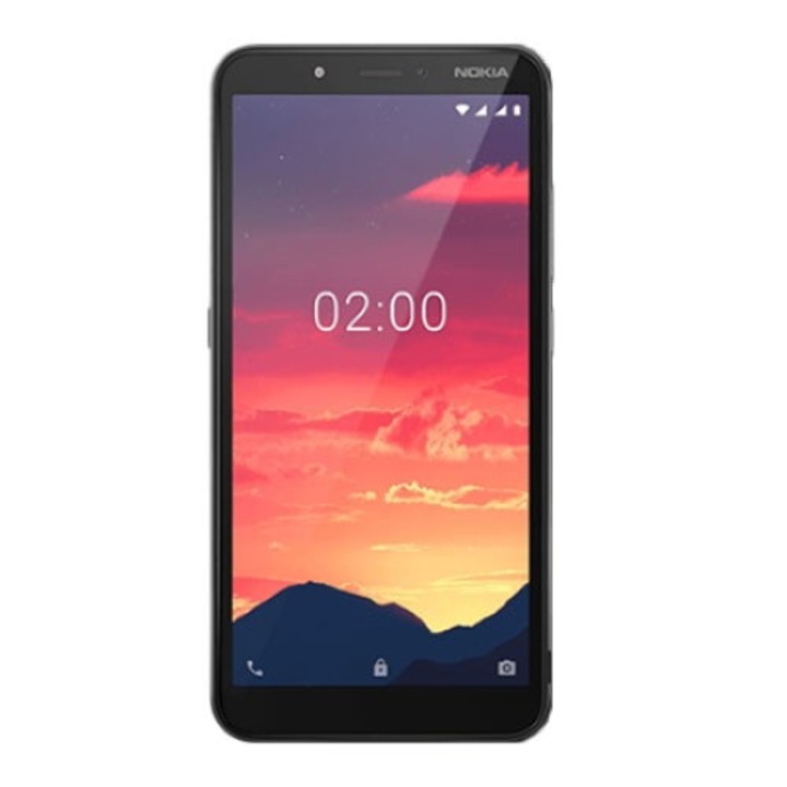 Nokia C2 (2020) mobiltelefon, Dual Sim, 16 GB, 1 GB RAM, fekete