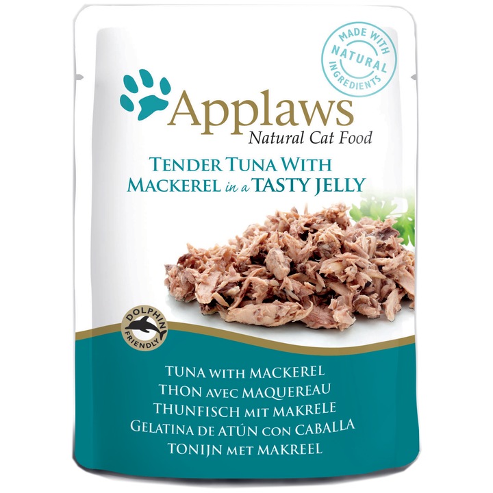 Hrana umeda pentru pisici Applaws, File Ton si Macrou in Aspic, plic 70g