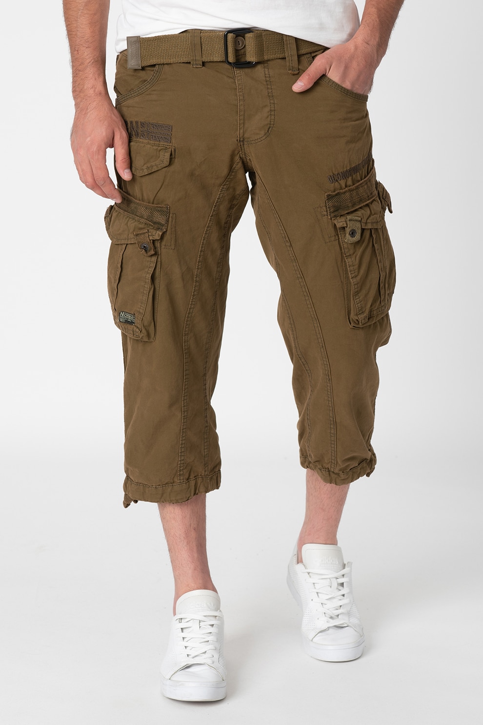 Geographical Norway, Pantaloni capri cargo Panoramique, Verde militar