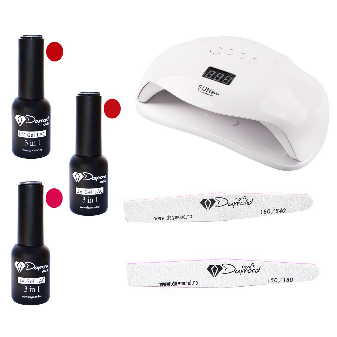 Kit Oja Semipermanenta 01 Red Line Daymond Nails