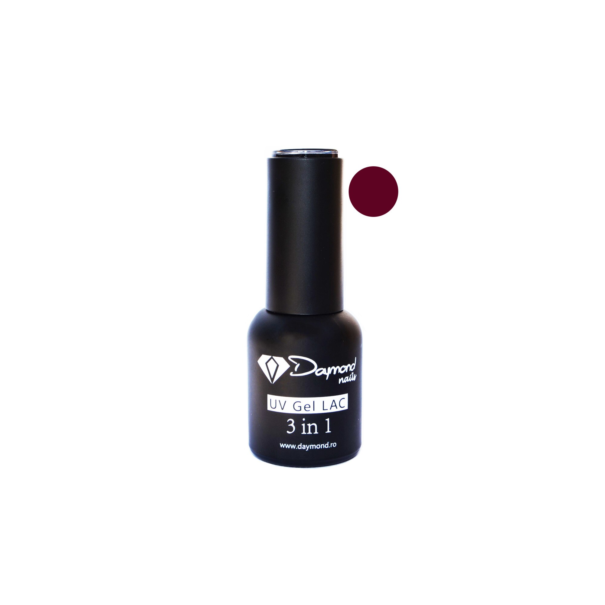 Oja Semipermanenta, 3in1, Daymond Nails, 35 Rosu inchis, 10 ml