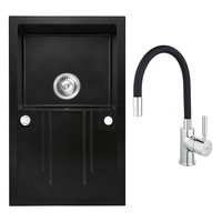 set chiuveta ferro granit 78x48 grafite cu baterie flexibila ferro negru imagen 49_0_
0