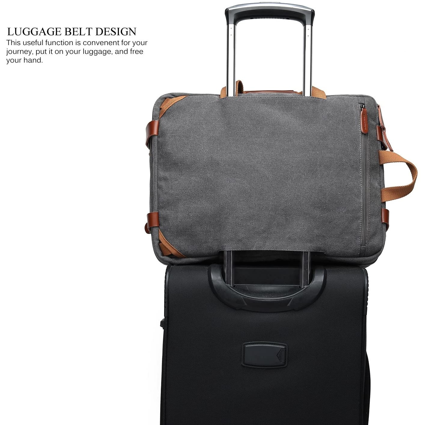 Geanta laptop CoolBELL, 17.3", Atasabil la bagaje, Gri inchis
