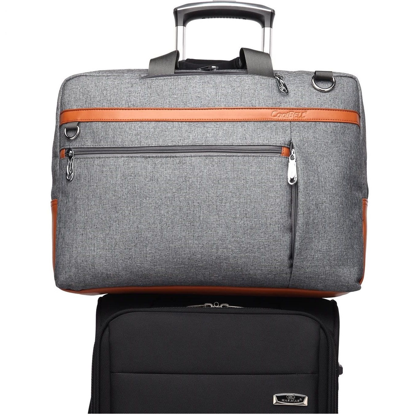 Geanta laptop CoolBELL, 17.3", Panza, Atasabil la bagaj, Gri