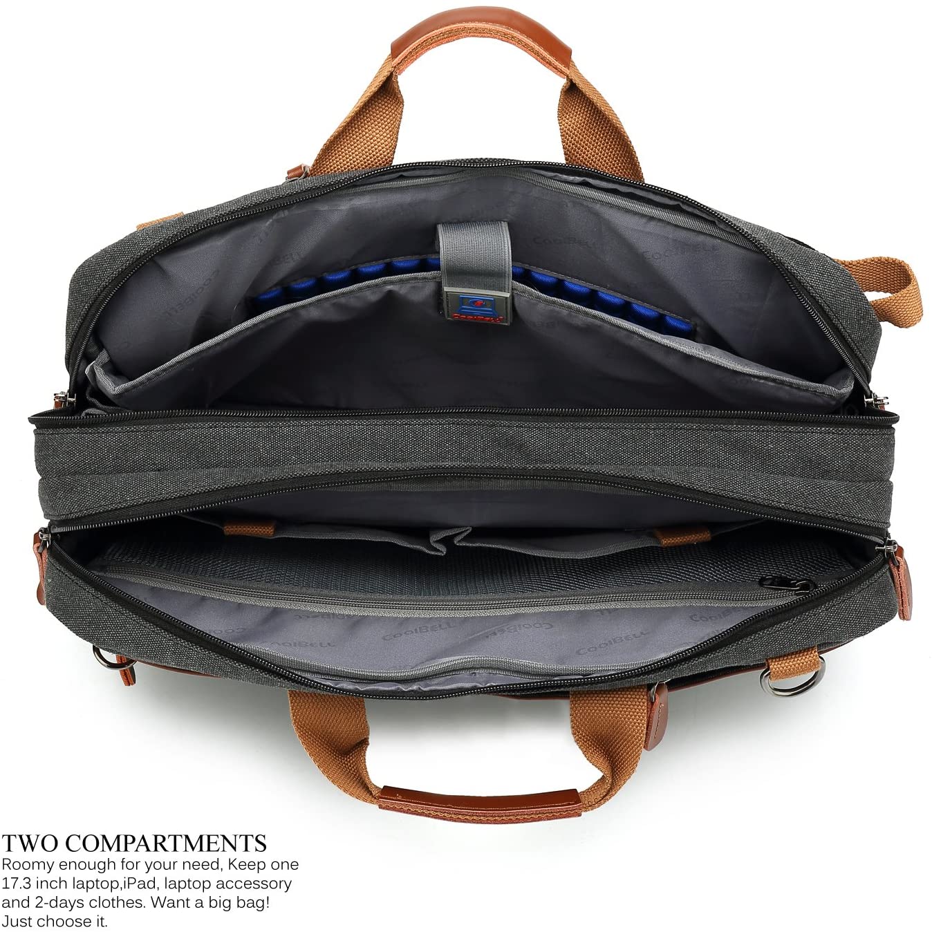 Geanta laptop CoolBELL, 17.3", Panza, Atasabil la bagaj, Negru