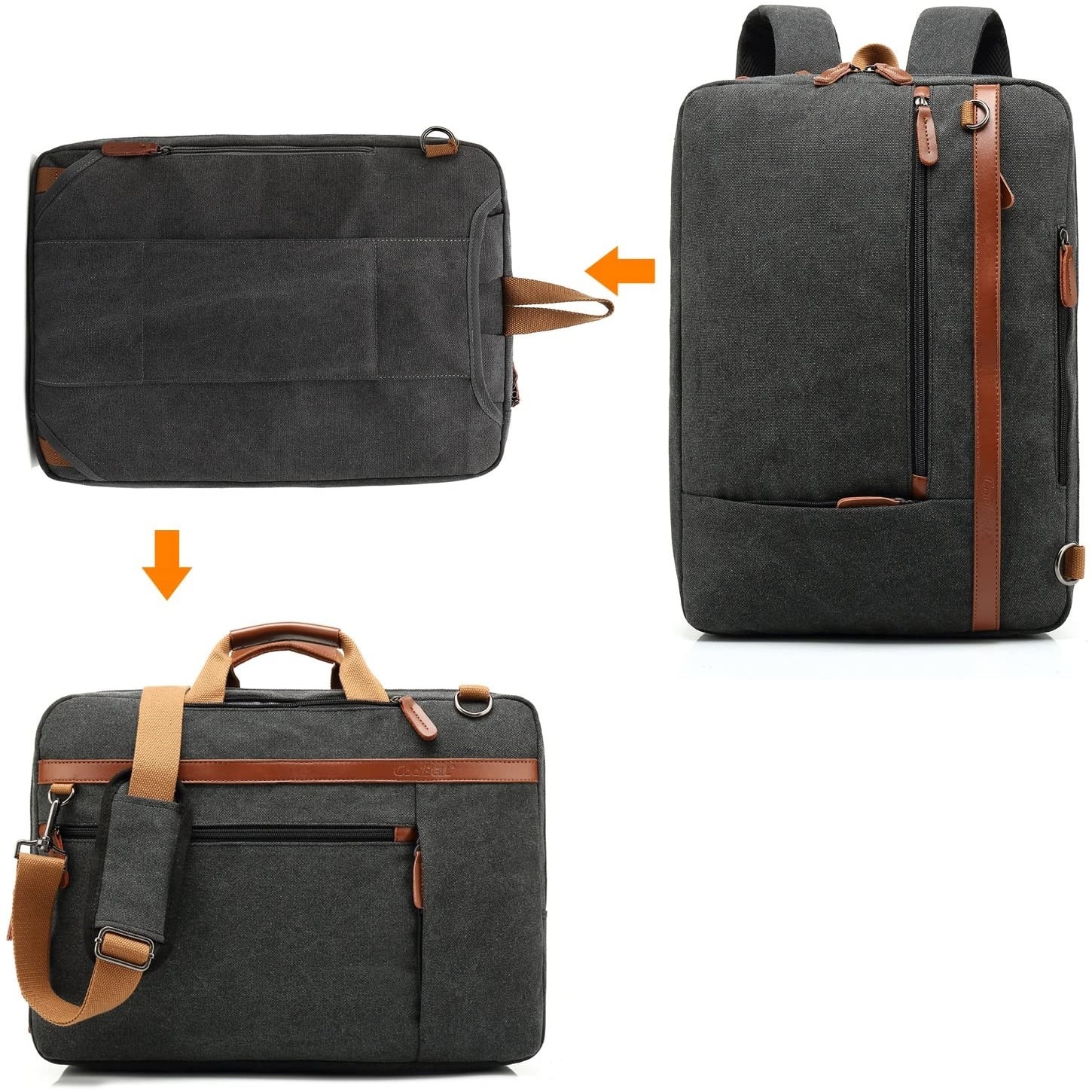 Geanta laptop CoolBELL, 17.3", Panza, Atasabil la bagaj, Negru