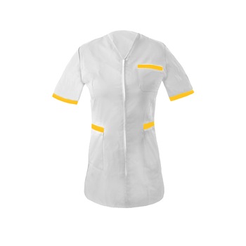 Halat medical de dama Doctor Wellness Alb-Galben 54 (2XL) Halat medical de dama Doctor Wellness Alb-Galben 54 (2XL)