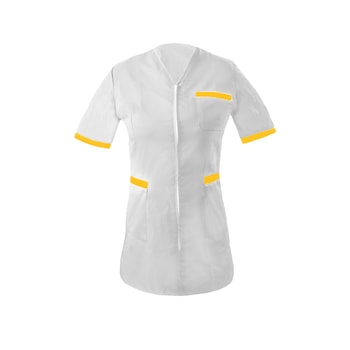 Halat medical de dama Doctor Wellness Alb-Galben 56 (2XL) Halat medical de dama Doctor Wellness Alb-Galben 56 (2XL)