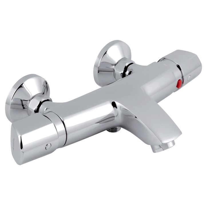 Ferro kád/zuhany csaptelep, fali, termosztát, Metalia 57, króm