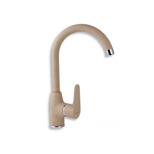 Baterie Ferro pentru bucatarie, monocomanda, stativa inalta, Fresh, crem