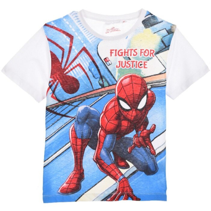 Tricou copii, Spiderman, Alb
