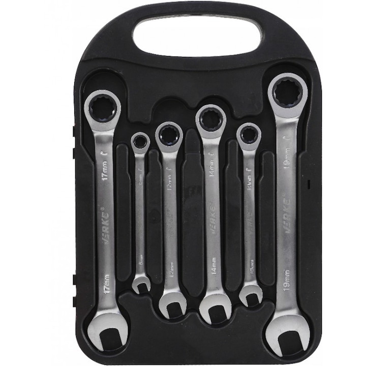 Set chei inelare articulate cu clichet 7 piese VERKE V35400