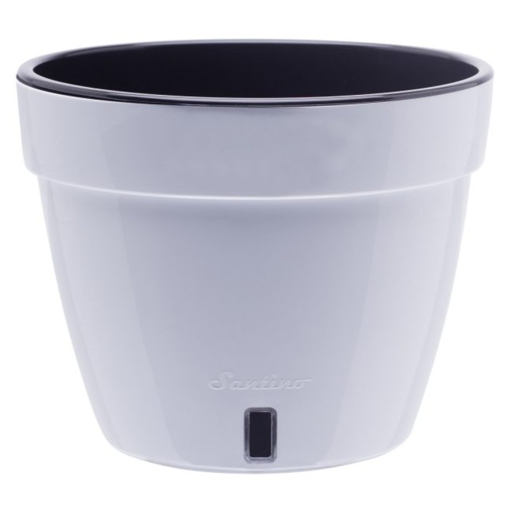 Ghiveci inteligent cu sistem de autoudare Asti, cu volumul de 15.0 L alb/negru