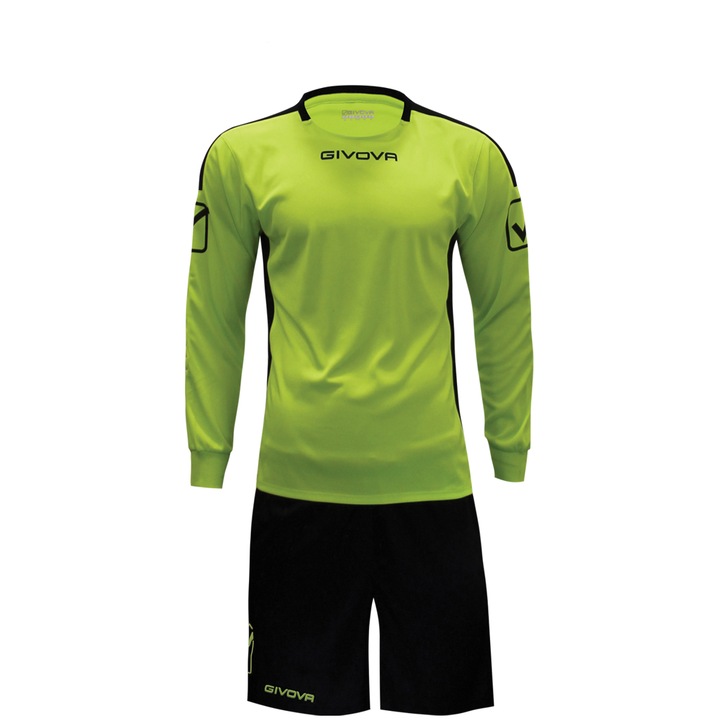 Kit portar copii Givova Hyguana, Negru/Galben neon