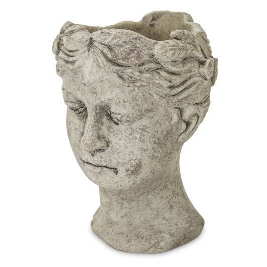 Ghiveci de piatra, cap femeie, 20x14x14.5 cm