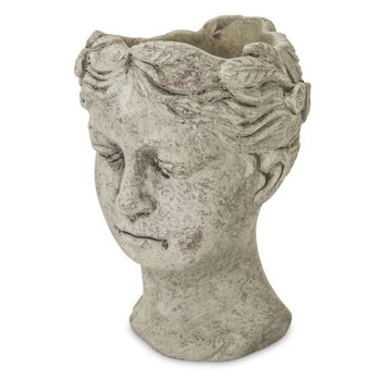 Ghiveci de piatra, cap femeie, 20x14x14.5 cm Ghiveci de piatra, cap femeie, 20x14x14.5 cm