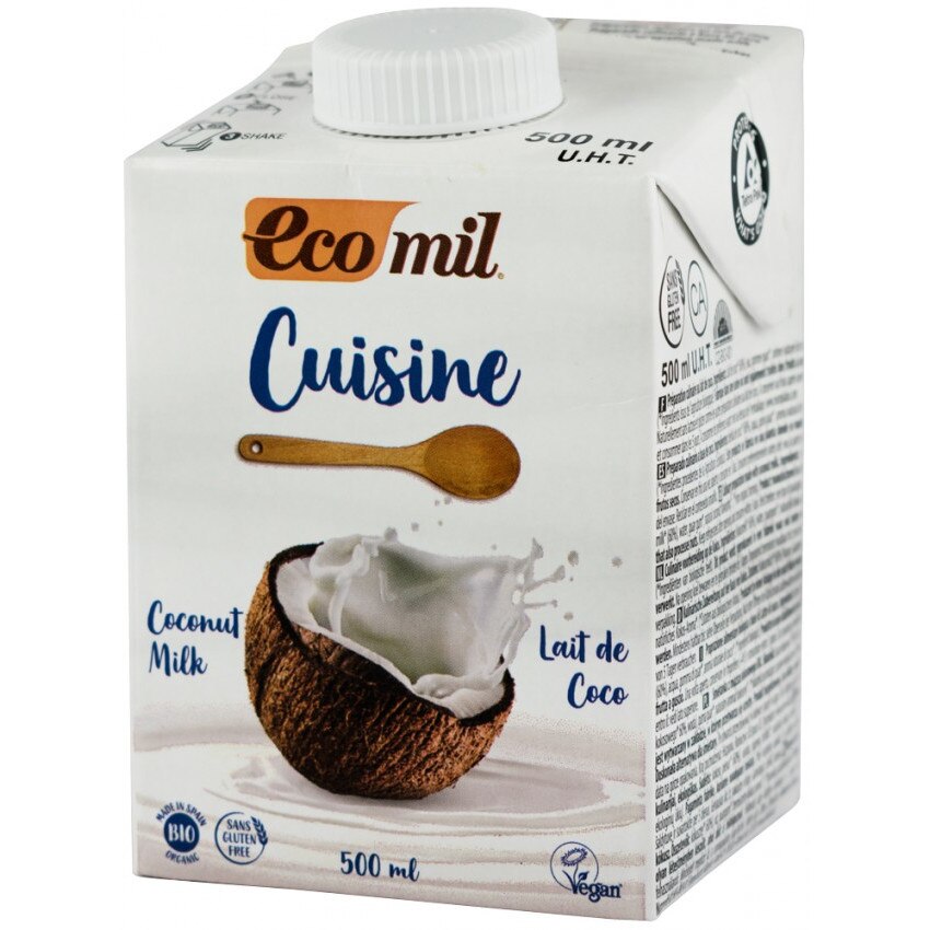 Crema vegetala bio pentru gatit pe baza de cocos, Ecomil 500ml