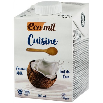 Crema vegetala bio pentru gatit pe baza de cocos, Ecomil 500ml Crema vegetala bio pentru gatit pe baza de cocos, Ecomil 500ml