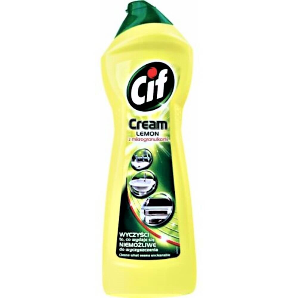 Detergent CIF Cream Lemon, Cantitate 250 ml, Parfum de Lamaie