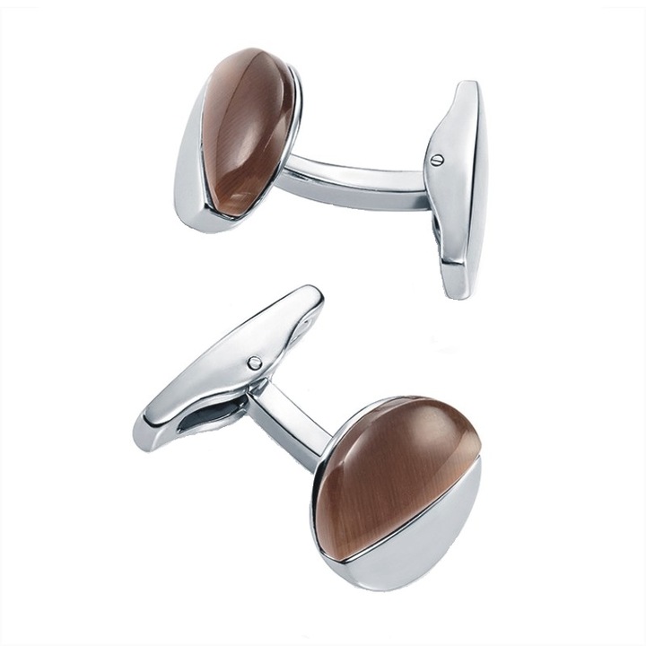 Butoni Viceroy 6412G01011, otel inoxidabil argintiu, elemente maro