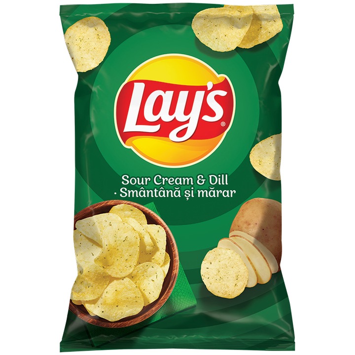 Lay's Chipsuri din cartofi cu gust de smantana si marar 140g