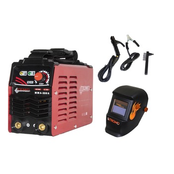 Set Invertor sudura MMA TEMP, 330A, Semi-Profesional, max 4 mm electrod + Masca STROMO SX5000B, Cameleon, Cristale Lichide, Automat+Reglaj, DIN 13 Set Invertor sudura MMA TEMP, 330A, Semi-Profesional, max 4 mm electrod + Masca STROMO SX5000B, Cameleon, Cristale Lichide, Automat+Reglaj, DIN 13