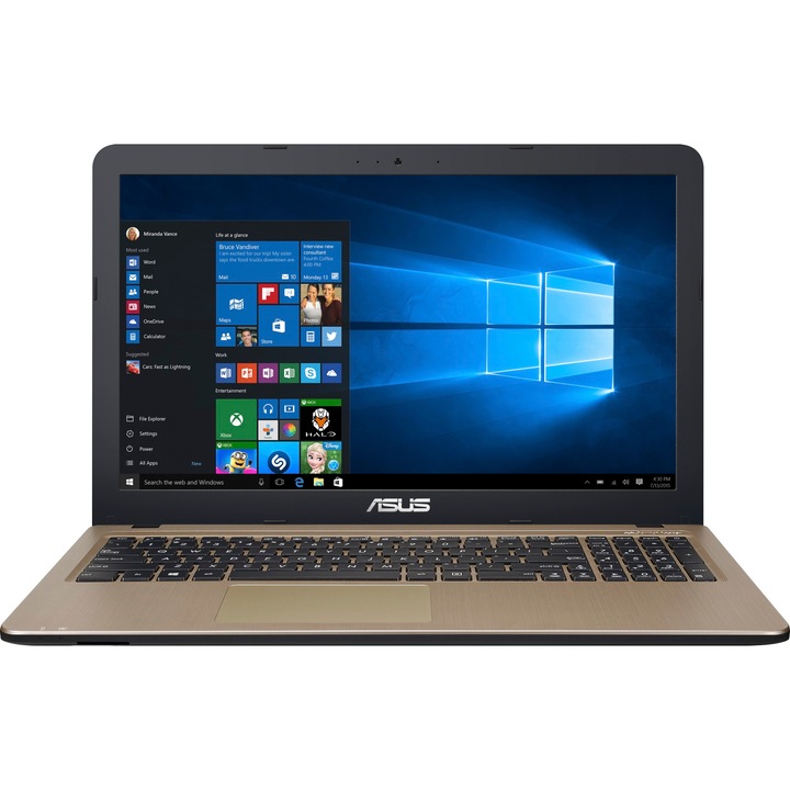 Laptop ASUS X540LA-XX004T cu procesor Intel® Core™ i3-4005U, 1.70GHz, Haswell™, 15.6", 4GB, 1TB, DVD-RW, Intel® HD Graphics, Microsoft Windows 10, Chocolate Black