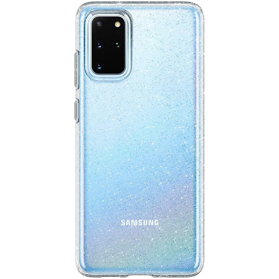 Husa de protectie Spigen Liquid Crystal Glitter pentru Samsung Galaxy S20 Plus, Crystal Clear