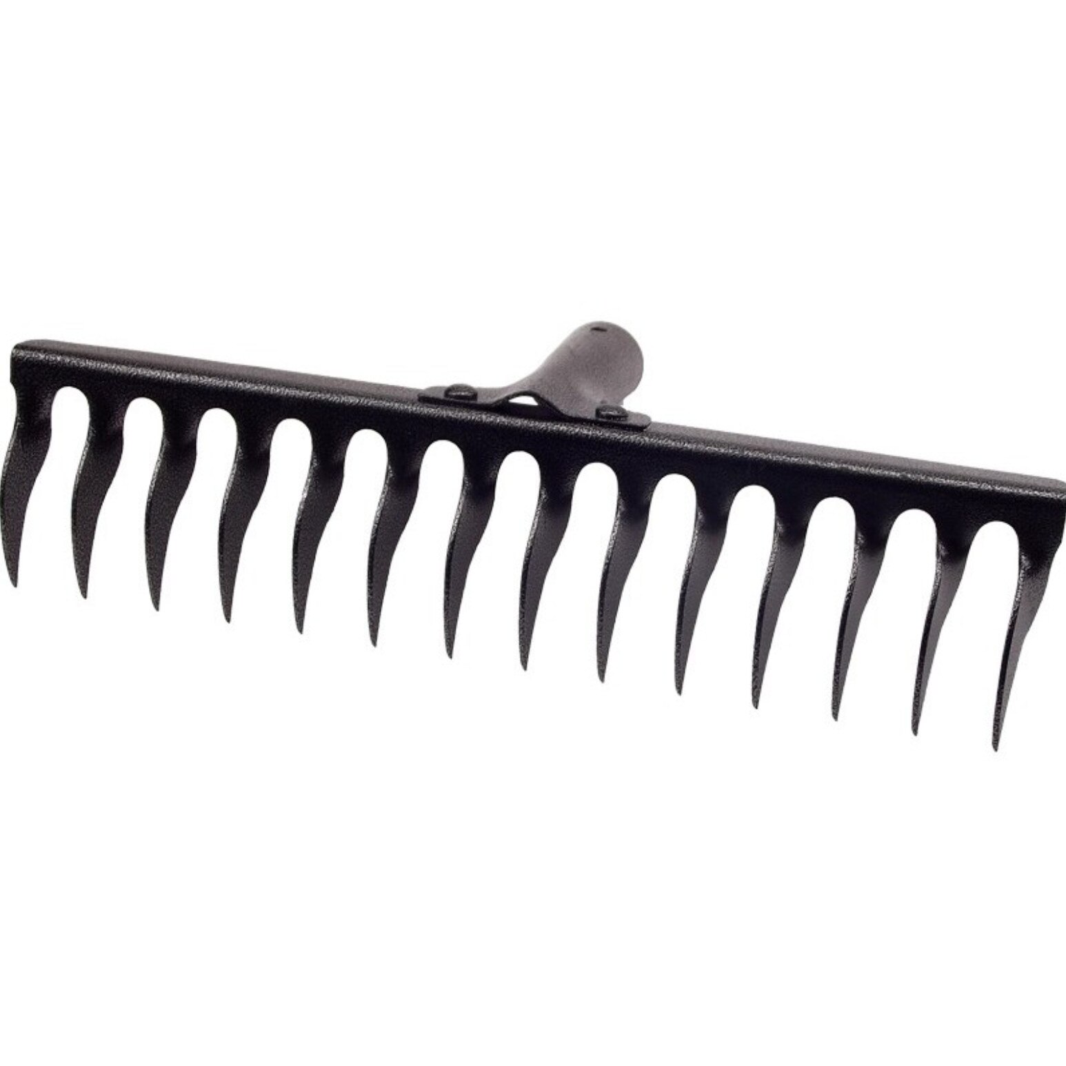 Grebla din otel vopsit negru cu 14 dinti rasuciti , latime 370 mm