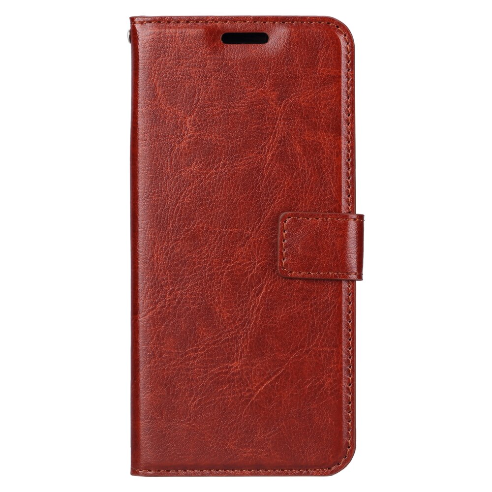 Husa Huawei Y7 (2019), CaseMe, piele fina, tip portofel, inchidere magnetica, stand, suport silicon, Maro coniac