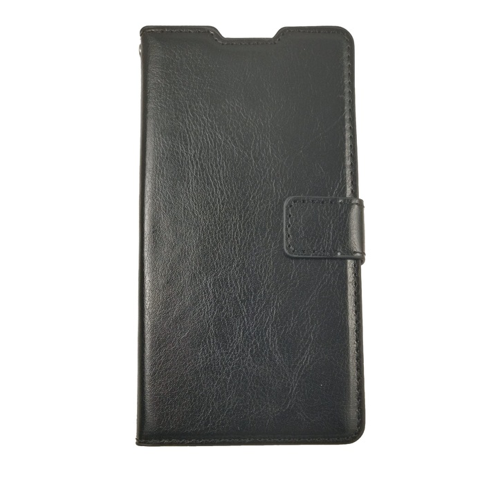 Husa compatibila cu Huawei P8 Lite, toc Negru, imitatie din piele