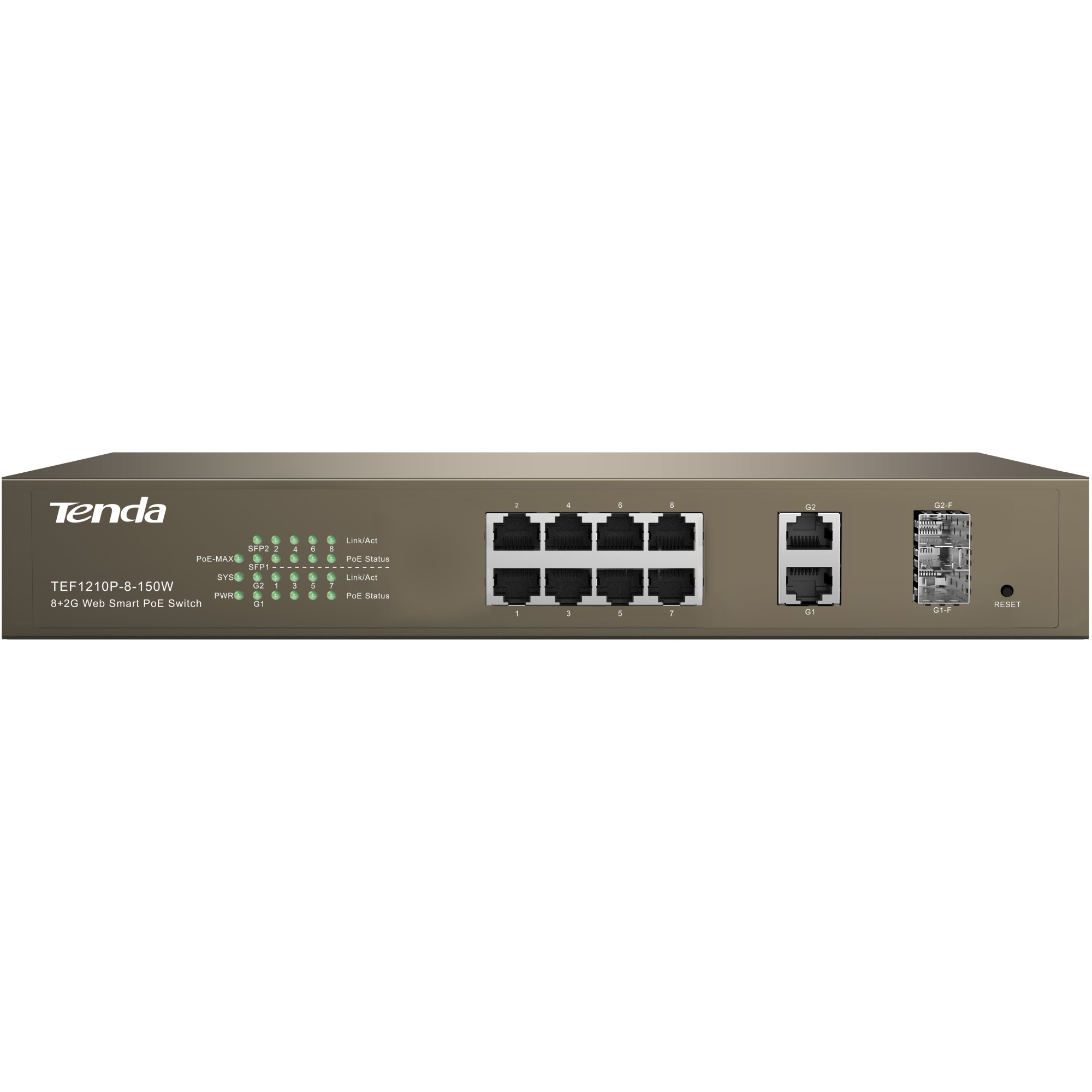 Switch gigabit desktop TEG1009-EI, 9 porturi gigabit, 8 porturi PoE, PoE 40W per port, 6kV protectie contra fulgerelor