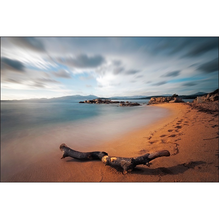 Fototapet Plaja Mare Nisip 405cm x 270cm Munti, Vedere, Creative decor, Efect 3D