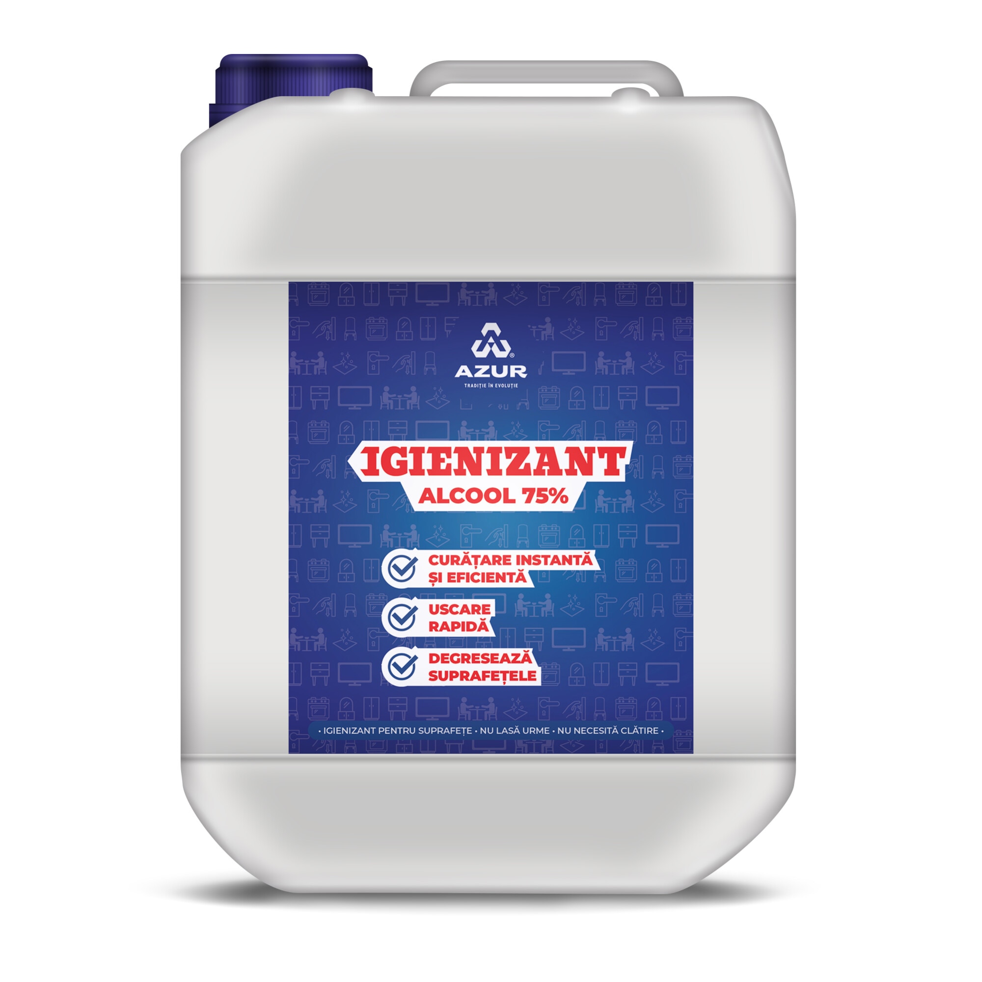 Igienizant suprafete alcool 75% 5l Azur universal
