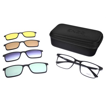 Rama ochelari cu 4 clip-on Ultem EZP003 C1 BLACK Rama ochelari cu 4 clip-on Ultem EZP003 C1 BLACK