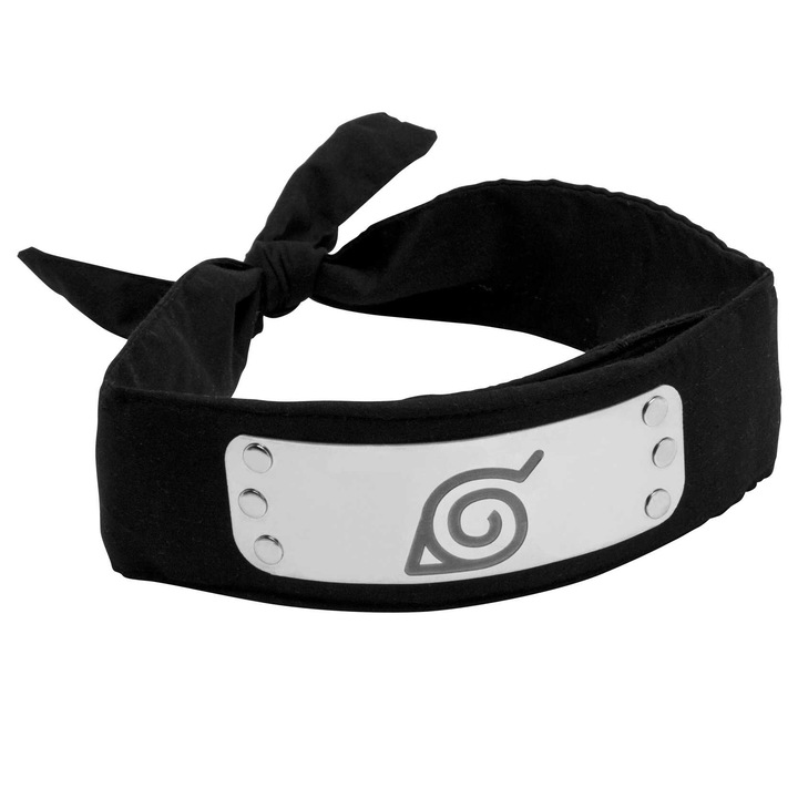 Headband Naruto Shippuden - Konoha, Abysse Corp, Negru/Gri metalizat