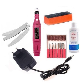 Kit Unghii Manichiura, Sina, Freza electrica pentru unghii, 6 capete pentru pila, 6 rezerve smirghel, Buffer unghii, Cleaner degresant, 3 Pile unghii semiluna Kit Unghii Manichiura, Sina, Freza electrica pentru unghii, 6 capete pentru pila, 6 rezerve smirghel, Buffer unghii, Cleaner degresant, 3 Pile unghii semiluna