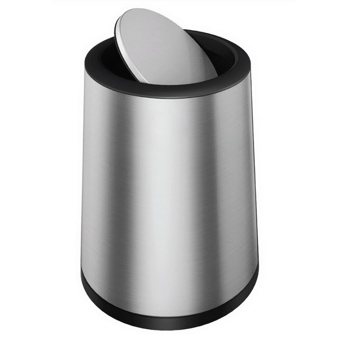 Кошче за боклук с капак на панти, Office, Silver, SMH9033A, 9L