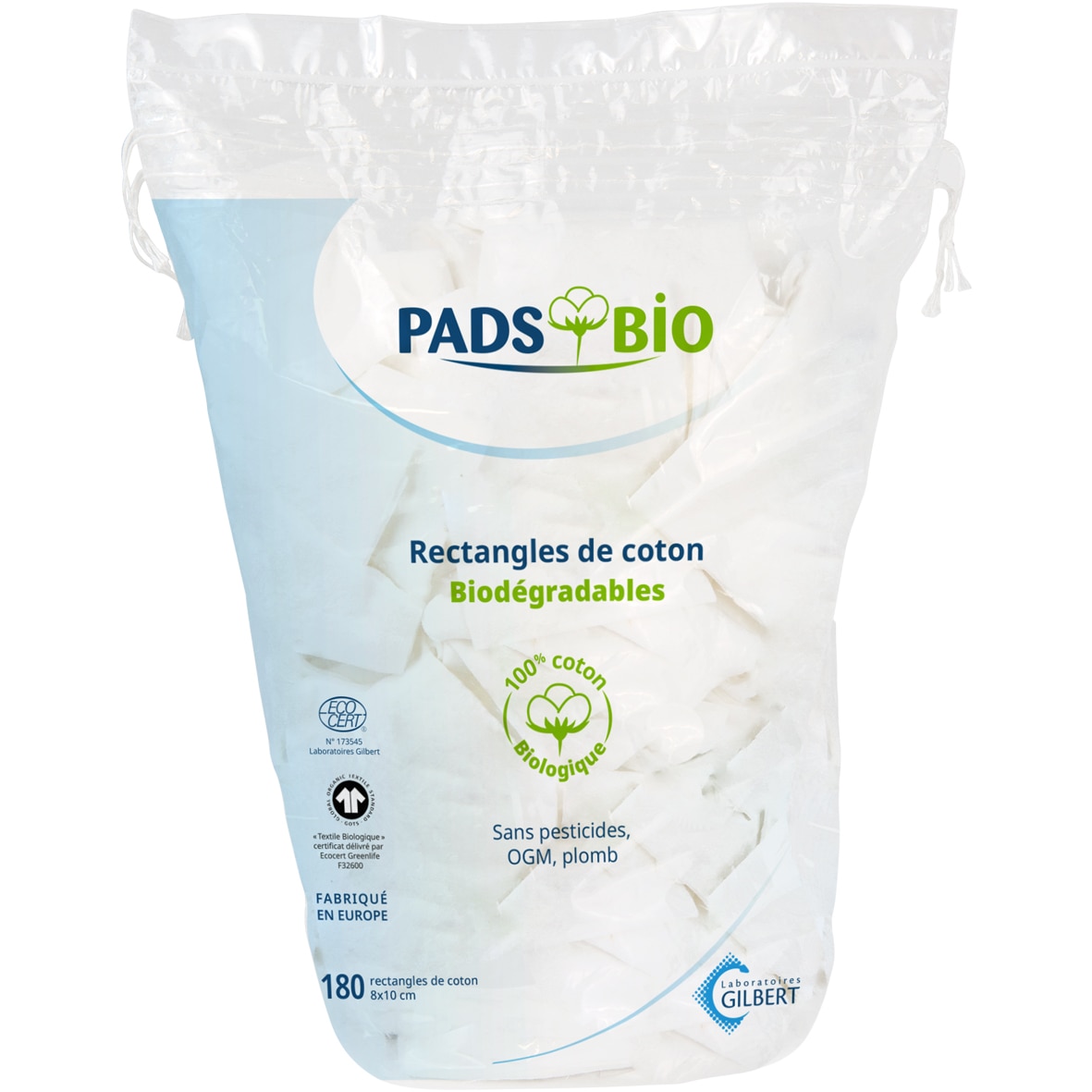 Dischete patrate din bumbac bio Liniderm, 8 x 10 cm