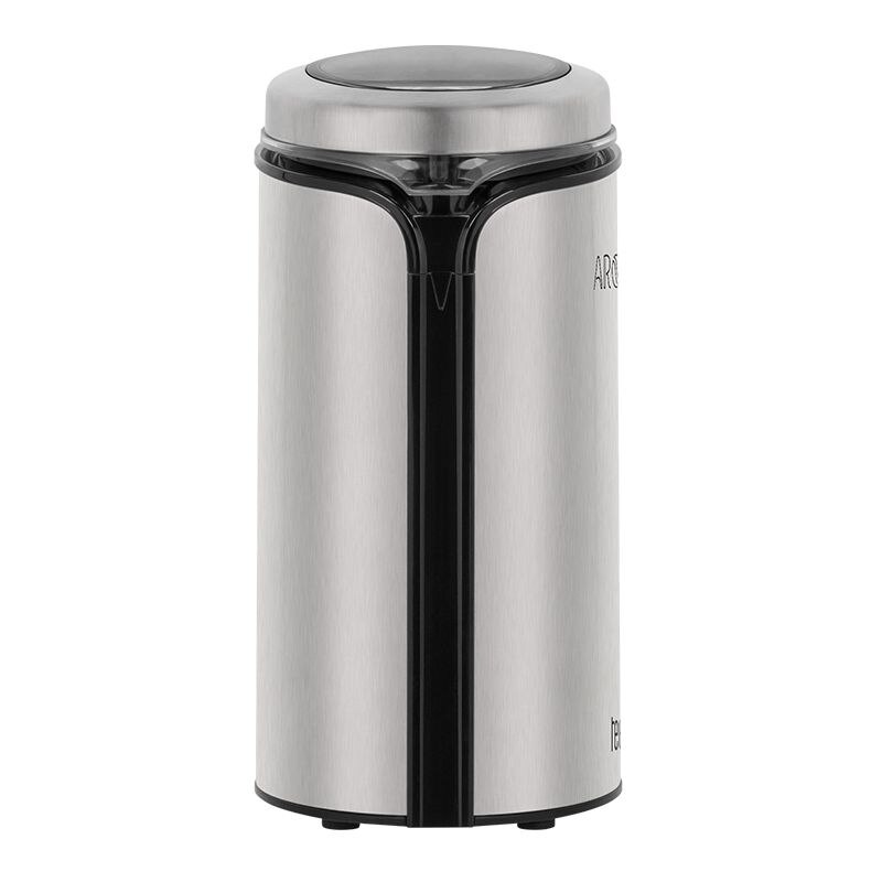 Rasnita Electrica de Cafea, 150 W, Lama si Carcasa din Otel Inoxidabil, Capacitate 50 g, Nivel de Zgomot 85 dB, Loc Depozitare Cablu, Functionare prin Impulsuri, Picioare Anti-alunecare, Design Modern, Argintiu