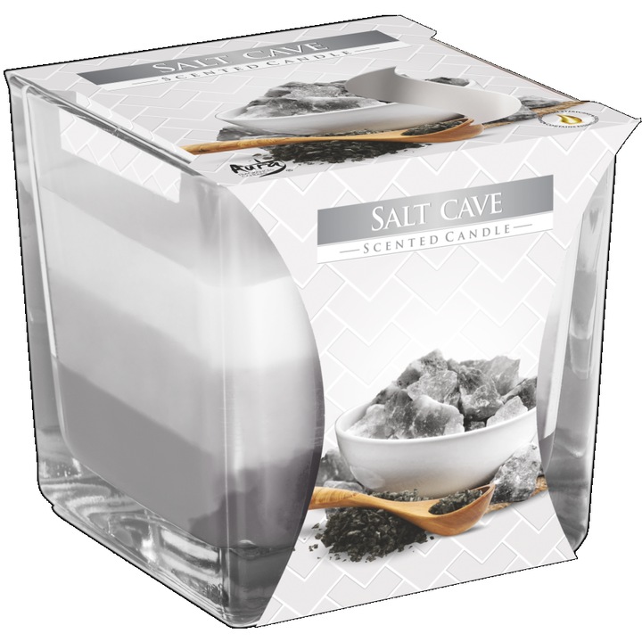 Lumanare parfumata in pahar in trei culori Sare