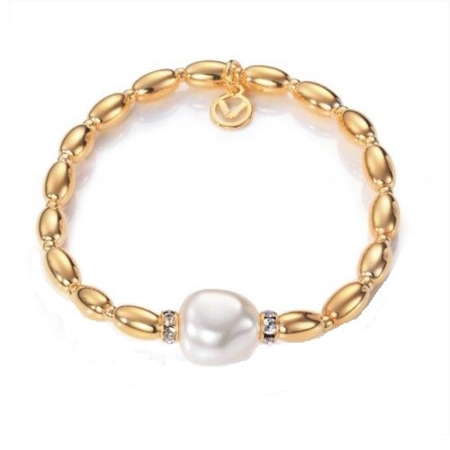 Bratara Viceroy 1209P100-66, aurie, inox placat cu argint 925 si rodiu, perla
