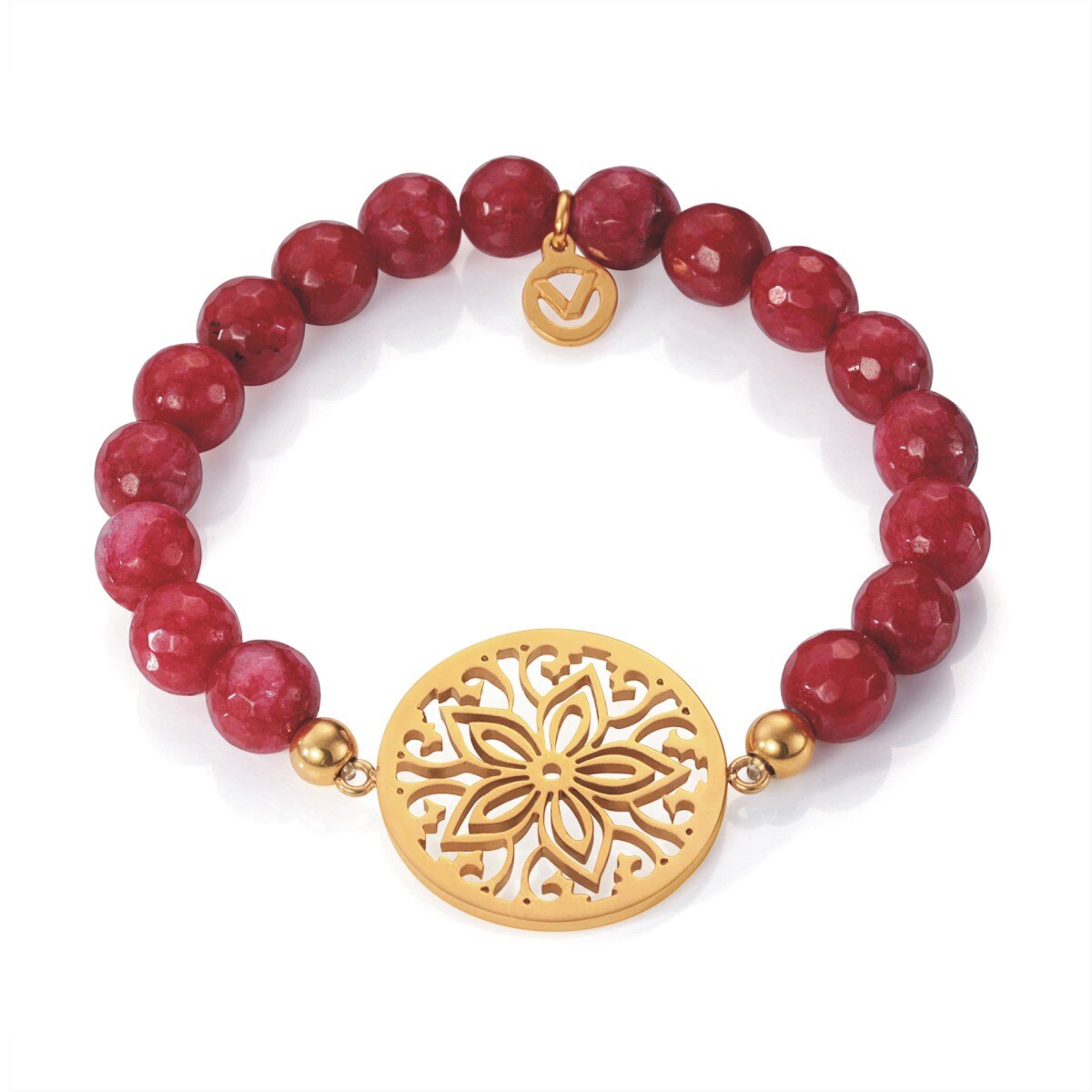 Bratara Viceroy 90027P19012, dama, inox auriu, agate rosii