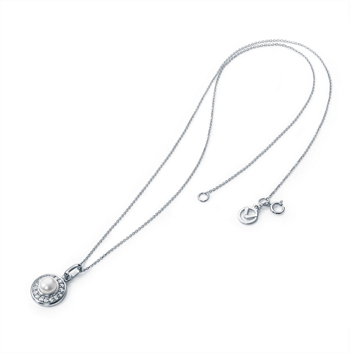 Colier Viceroy 7034C000-30, inox placat cu argint, perla, cristale zirconiu