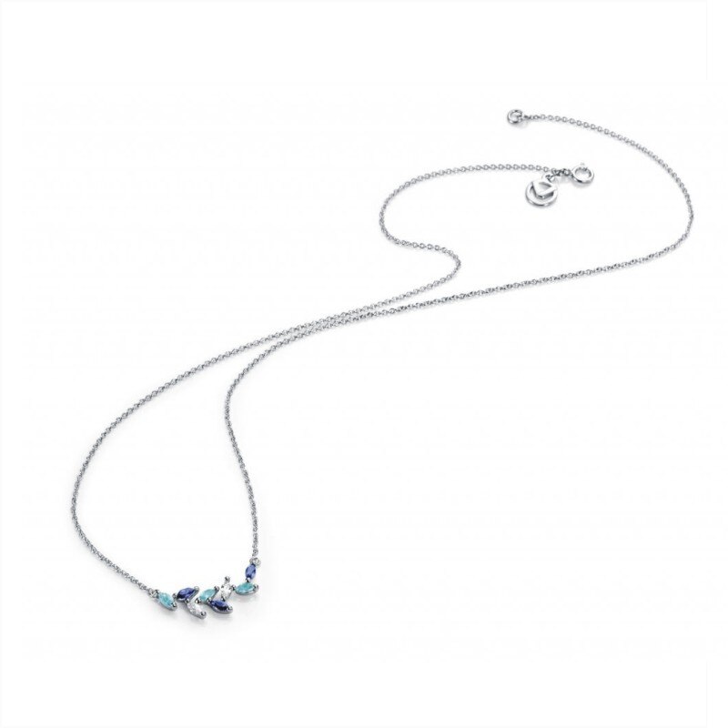 Colier Viceroy 7044C000-93, argint 925, cristale turcoaz/albastre
