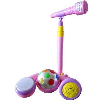 Microfon de jucarie karaoke, cu amplificator voce si lumini, 83 cm Microfon de jucarie karaoke, cu amplificator voce si lumini, 83 cm