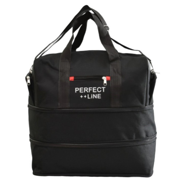 Geanta Sport, Cu maner, Textil, 39/36/21 cm, Negru